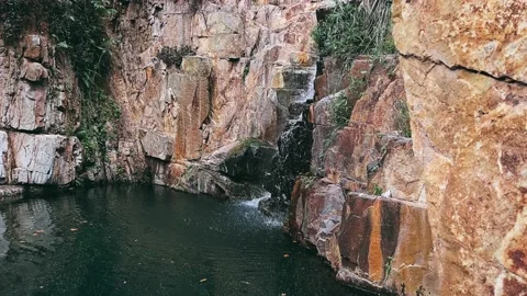 Rocks, flowing, canyon, mountain, river, waterfall, flow, wild, fall, green, Stock Footage 237619040