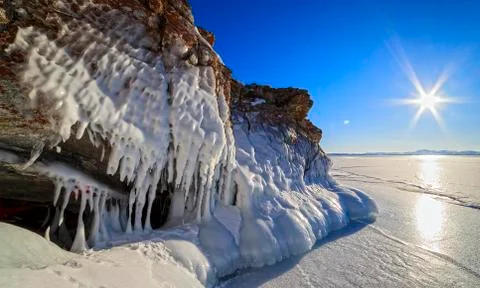 Rocks in the ice Stock Photos