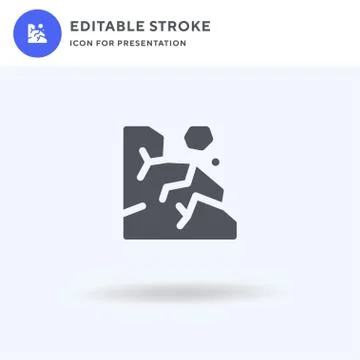 Rocks icon vector, filled flat sign, solid pictogram isolated on white, logo  Illustrazione stock