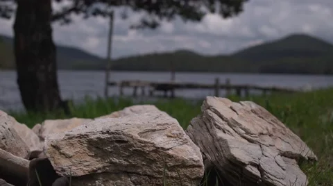 Rocks to Lake Pathway 4K Stock Footage 63965801