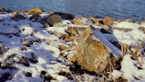 Rocks on a lakeshore Stock Footage 253273987