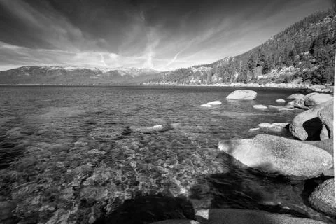 Rocks at the lakeside Stock Photos