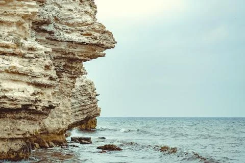 Rocks ledges by the sea Stock Photos