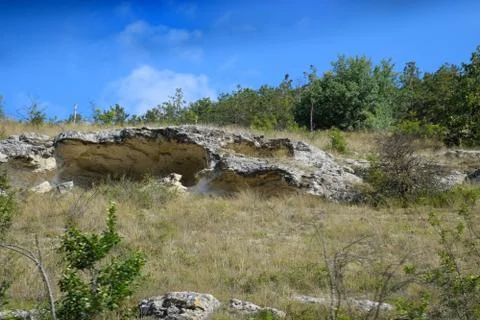 Rocks in limestone forest. Erosion of the rocks. Stock Photos