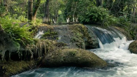 Rocks in middle of river Stock Photos