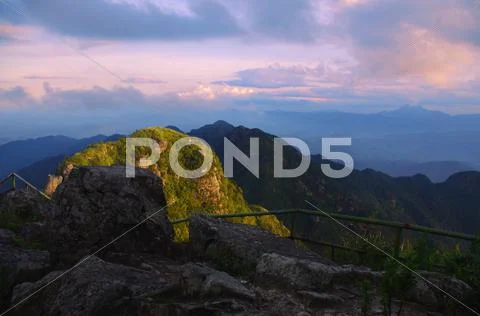 Rocks on the mountaintop of chinese Nanning ridge Stock Photos