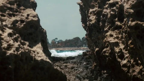Rocks near sea Stock Footage