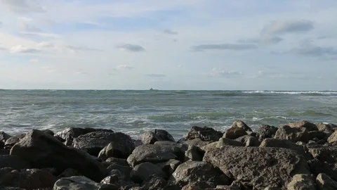 Rocks near the Seaside Stock Footage 99698402