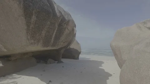 Rocks near water flat Stock Footage 80396390