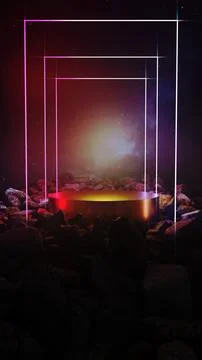 Rocks On Neon Light Stock Photos