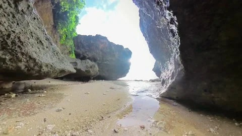 Rocks, ocean and beach Video stock 229680676