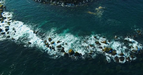Rocks in the ocean Stock Footage 93574537