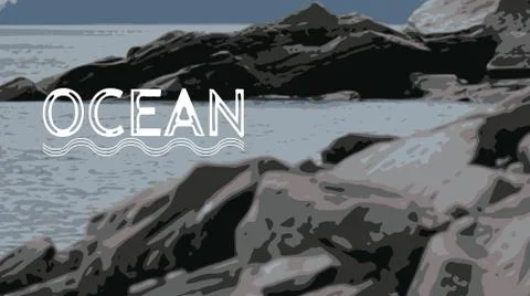 Rocks at the OCEAN in the north Stock Illustration