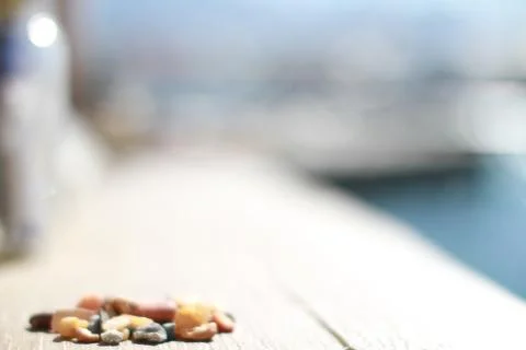 Rocks on pier Stock Photos