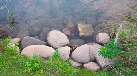 Rocks on the river bank Stock Footage 67429815