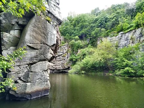 Rocks on the river. Stock Photos