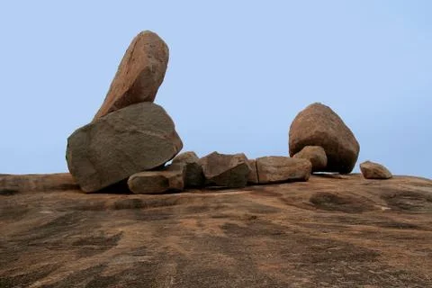 Rocks on Rock Bed Stock Photos