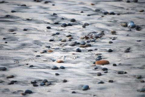 Rocks on the sandy beach Stock Photos