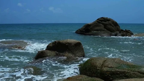 Rocks in the sea bay Stock Footage 78995285
