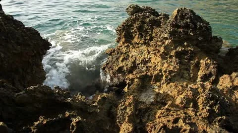 Rocks on the sea (camera motion) Video stock 12152742