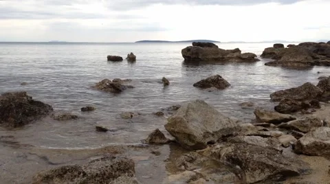 Rocks in the sea Stock Footage 49096207