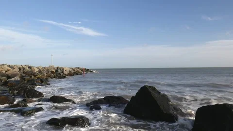 Rocks in the sea Stock Footage 84997687