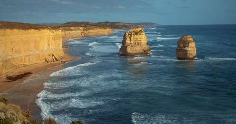 Rocks at the sea, sunset time, Australia Stock Footage 200712859