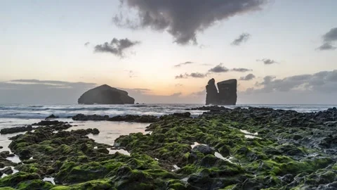Rocks on the sea Timelapse Stock Footage 197481341