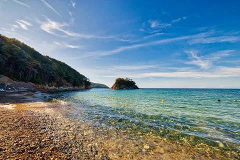 Rocks on seaside Stock Photos