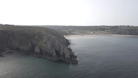 Rocks shore and hostels 4k ungraded Stock Footage 105963736