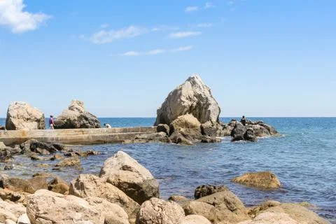 Rocks on the shore. Photos