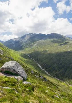 Rocks on side of steep valley Stock Photos