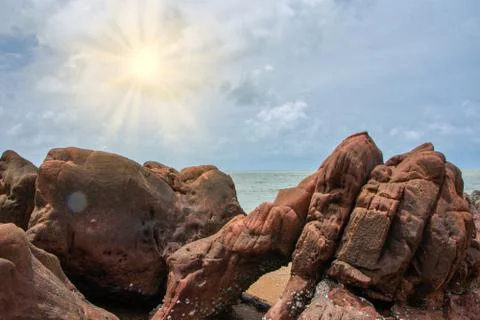 Rocks with sky Stock Photos