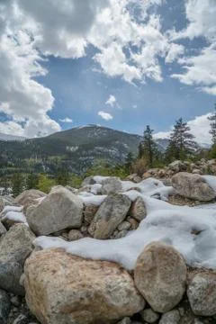 Rocks in Snow Stock Photos