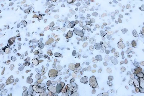 Rocks in snow winter Stock Photos