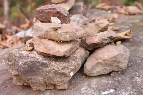 Rocks stacked on the mountain. Stock Photos