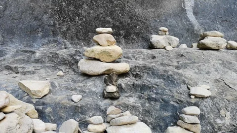 Rocks stacks in a canyon cave. Video stock 94604402