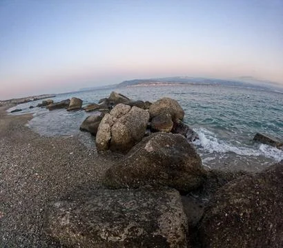 Rocks in the Strait of Messina Stock Photos