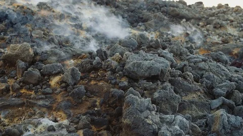 Rocks on Summit Crater Mount Etna 01 Stock Footage 71972452