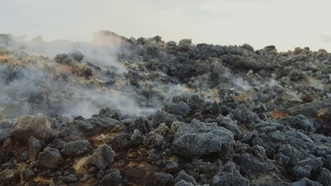 Rocks on Summit Crater Mount Etna 02 Stock Footage 71978186