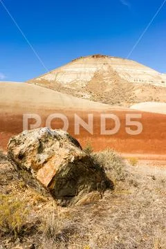 Rocks Terrain John Day Fossil Beds Oregon State Stock Photos