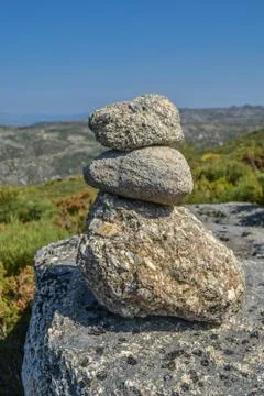 Rocks on top at the mountains Stock Photos