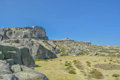 Rocks on top at the mountains Stock Photos