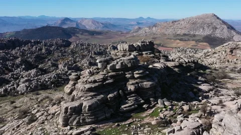 Rocks of Torcal de Antequera seen from above Stock Footage 164952826