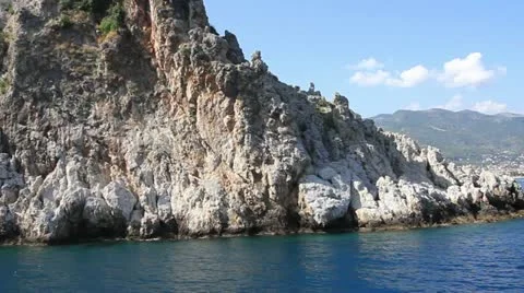 Rocks on the Turkish coast Stock Footage 11239073