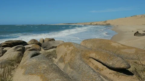 Rocks on the Uruguayan coast. Stock Footage 87721549