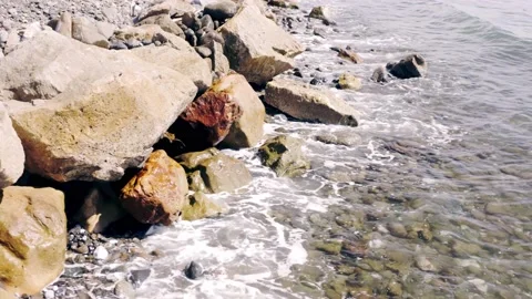 Rocks view at the costa del sol sea Vidéo 167554051