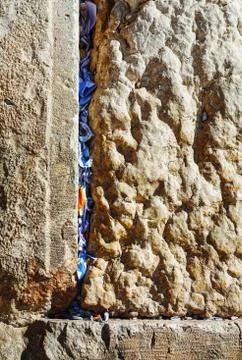 Rocks of the wailing wall close up in jerusalem Foto stock