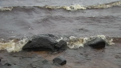 Rocks washing by the waves Stock Footage 157220814