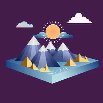 Rocks on the water surface Stock Illustration